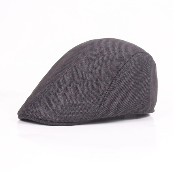 Boina de Algodón y Lino para Hombre - Gorra Transpirable Primavera Otoño