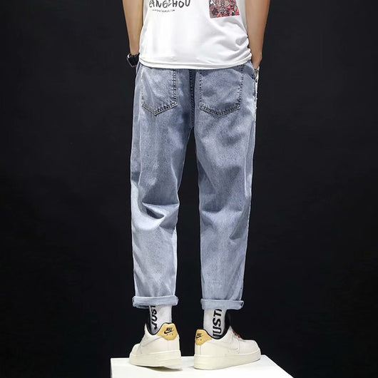 Pantalones Vaqueros Rotos Hombre Joven Estilo Relajado Tendencia Actual - Image 5