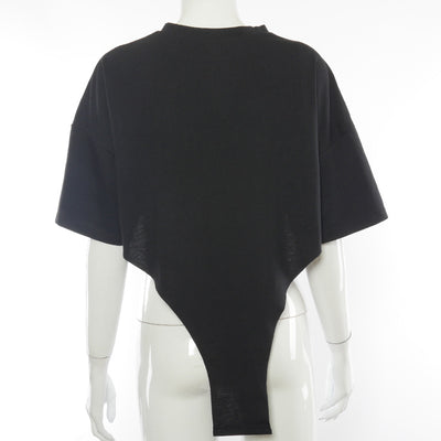 Blusa Mujer Estampado de Letras con Diseño Triangular Asimétrico - Image 11