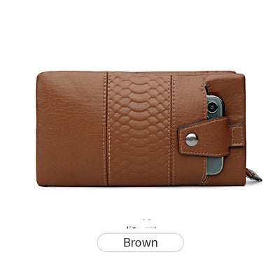 Cartera Larga de Cuero para Mujer con Múltiples Compartimentos y Cierre de Cremallera - Image 7