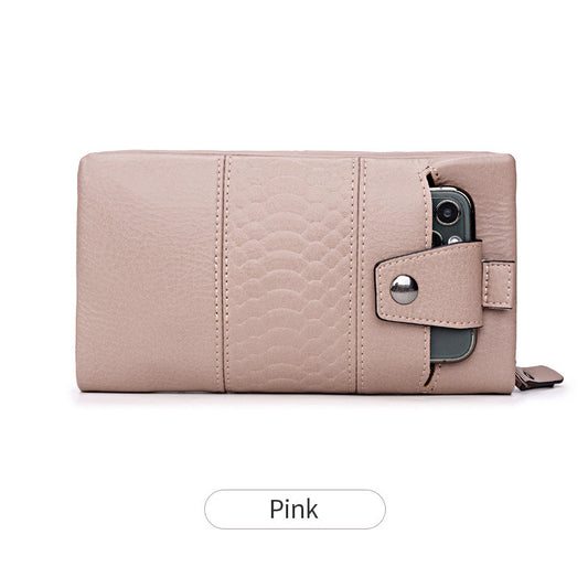 Cartera Larga de Cuero para Mujer con Múltiples Compartimentos y Cierre de Cremallera - Image 2