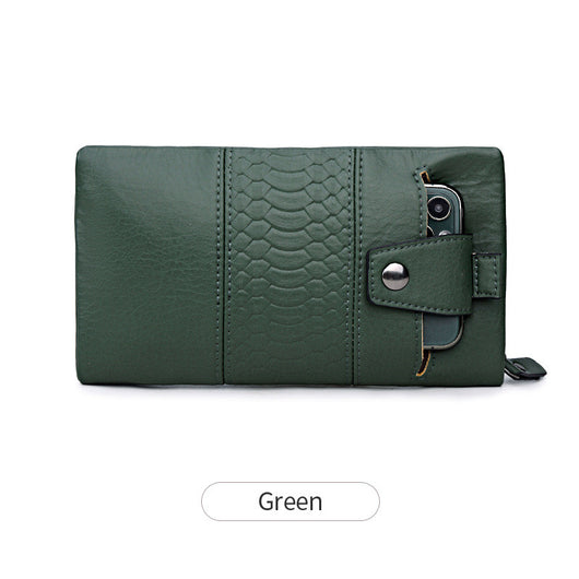 Cartera Larga de Cuero para Mujer con Múltiples Compartimentos y Cierre de Cremallera - Image 3