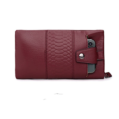 Cartera Larga de Cuero para Mujer con Múltiples Compartimentos y Cierre de Cremallera - Image 6