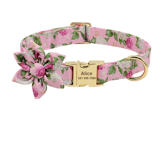 Collar Personalizado para Perro con Placa de Identificación Grabada