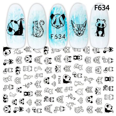 Stickers de Uñas Geométricos Blanco y Negro Estilo Europeo - Image 13