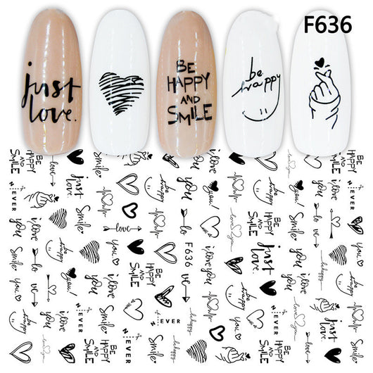 Stickers de Uñas Geométricos Blanco y Negro Estilo Europeo - Image 2