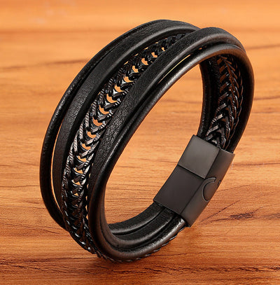 Pulsera de Cuero para Hombre Estilo Punk Minimalista y Versátil - Image 6