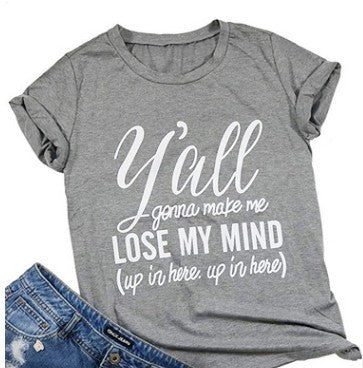 Camiseta Unisex Letras Estilo Europeo Americano Manga Corta