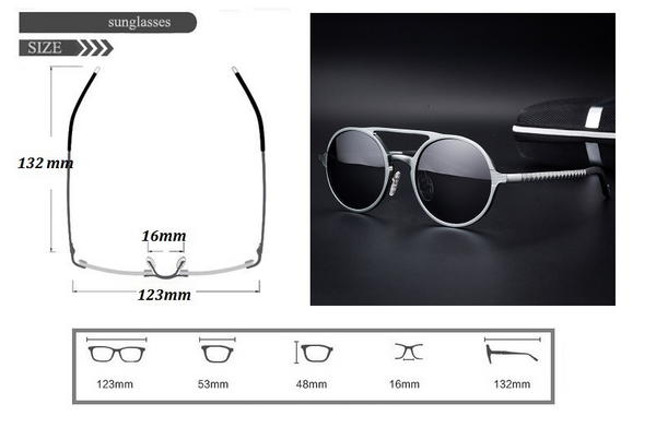 Gafas de Sol Polarizadas Vintage Redondas para Hombre - Aluminio y Magnesio