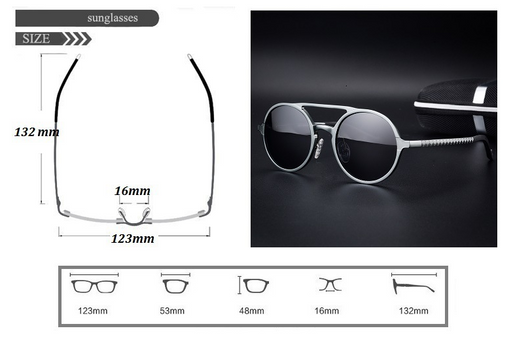 Gafas de Sol Polarizadas Vintage Redondas para Hombre - Aluminio y Magnesio - Image 2