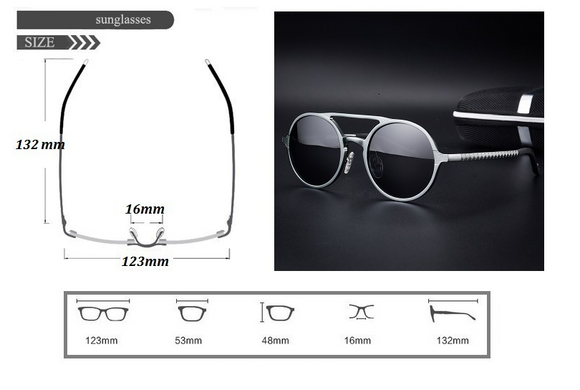 Gafas de Sol Polarizadas Vintage Redondas para Hombre - Aluminio y Magnesio