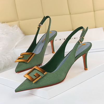 Zapatos con Correa Hueca y Hebilla Cuadrada Metálica - Image 3