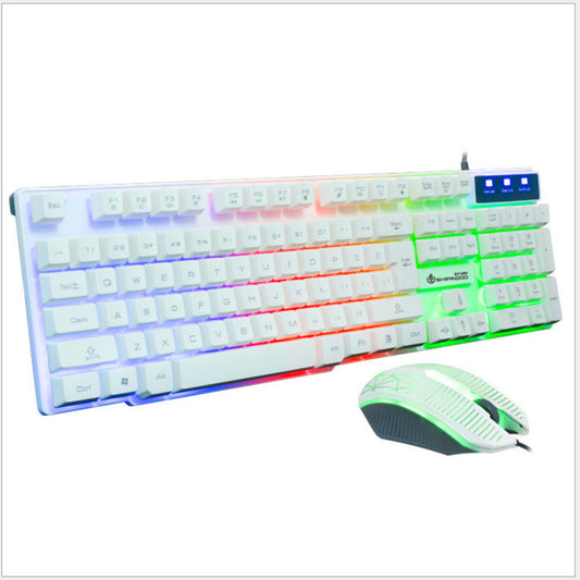 Teclado Mecánico Gaming con Panel Luminoso USB y Ratón Incluido
