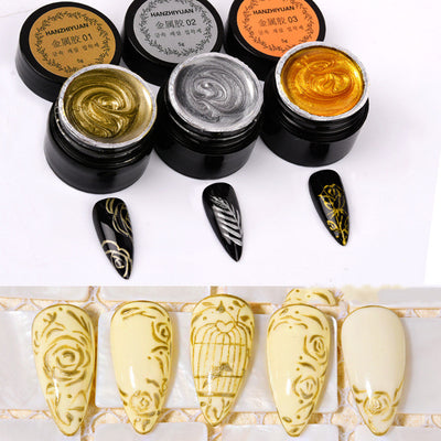 Adhesivo Fotopolímero para Uñas con Efecto Espejo Dorado y Plateado - Image 8
