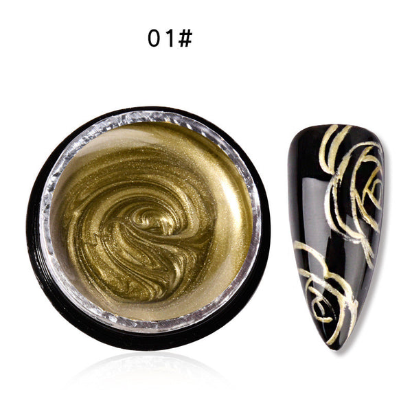 Adhesivo Fotopolímero para Uñas con Efecto Espejo Dorado y Plateado