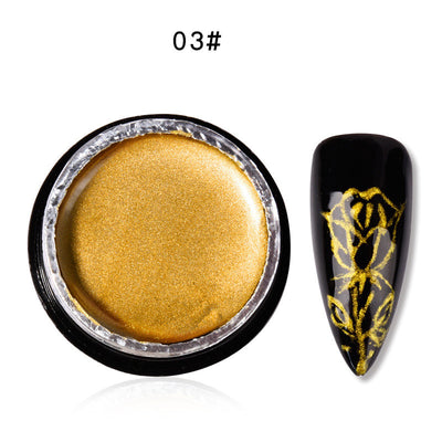 Adhesivo Fotopolímero para Uñas con Efecto Espejo Dorado y Plateado - Image 4