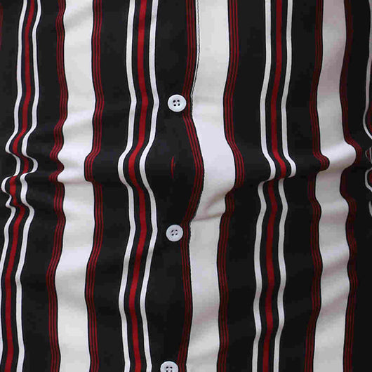 Camisa Casual de Playa Hombre - Diseño a Rayas Bloques de Color Manga Corta - Image 10