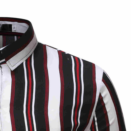 Camisa Casual de Playa Hombre - Diseño a Rayas Bloques de Color Manga Corta - Image 14