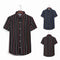 Camisa Casual de Playa Hombre - Diseño a Rayas Bloques de Color Manga Corta