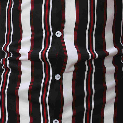 Camisa Casual de Playa Hombre - Diseño a Rayas Bloques de Color Manga Corta - Image 5