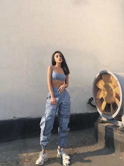 Overol Mujer Cintura Alta Bolsillos Múltiples Estilo Boyfriend Casual - Image 16