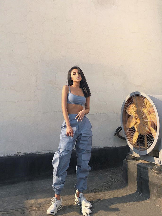 Overol Mujer Cintura Alta Bolsillos Múltiples Estilo Boyfriend Casual - Image 16