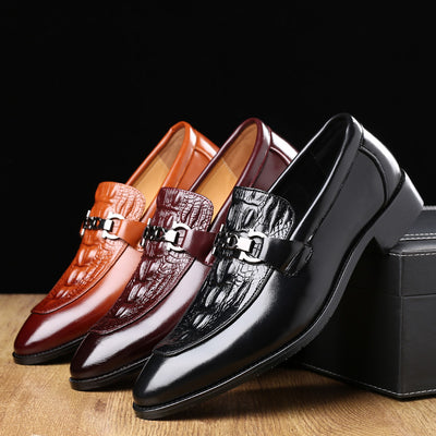 Zapatos de Cuero Elegantes con Punta Afilada - Estilo Británico para Hombre - Image 9