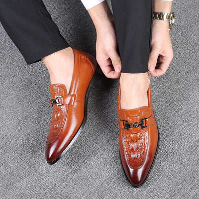 Zapatos de Cuero Elegantes con Punta Afilada - Estilo Británico para Hombre - Image 13