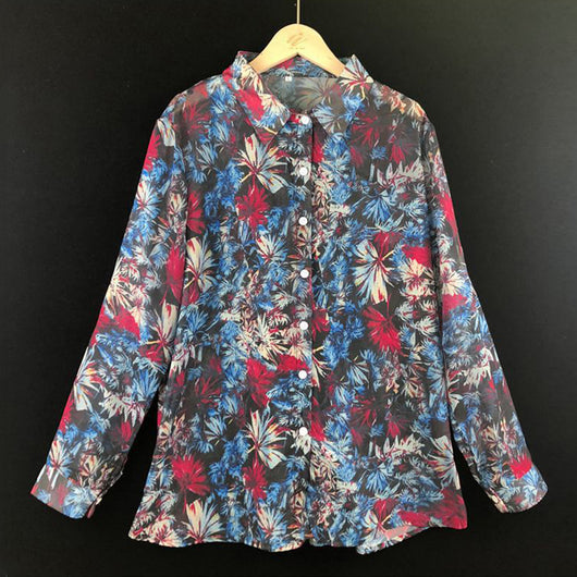 Blusa Estampada Calada Transparente Sexy - Image 5