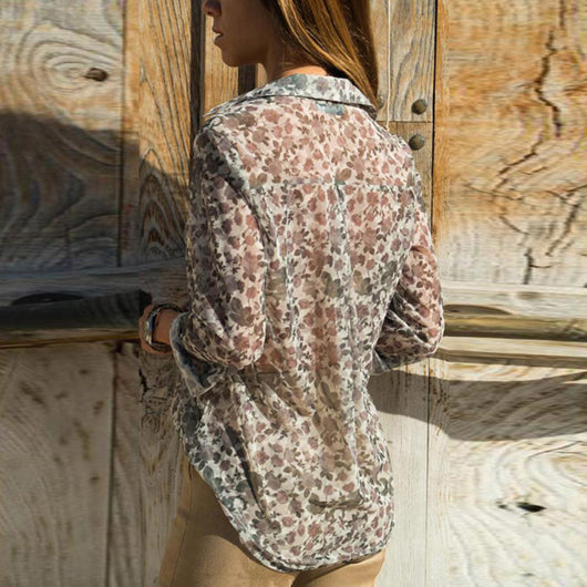 Blusa Estampada Calada Transparente Sexy - Image 4