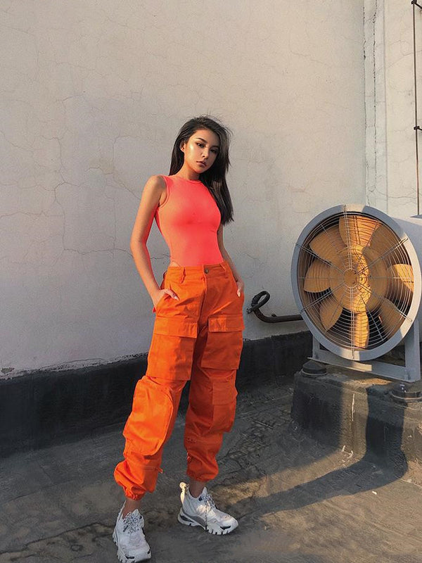 Overol Mujer Cintura Alta Bolsillos Múltiples Estilo Boyfriend Casual