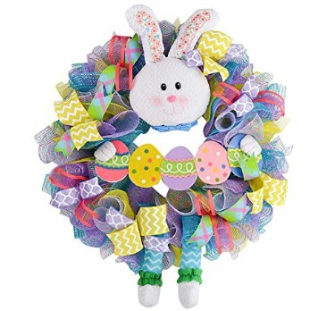 Corona Decorativa de Pascua con Conejito Adorable sin Rostro - Image 8