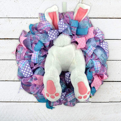 Corona Decorativa de Pascua con Conejito Adorable sin Rostro - Image 10
