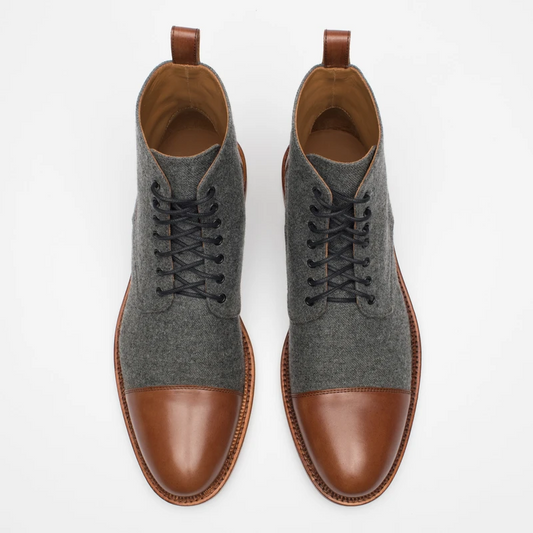 Botines de Cordones con Punta Redonda
