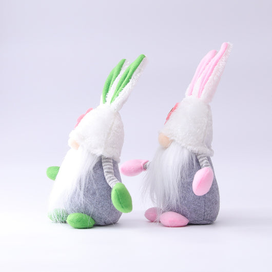 Muñeca Conejo de Pascua con Flores - Adorno Elfo Decorativo para el Hogar - Image 10