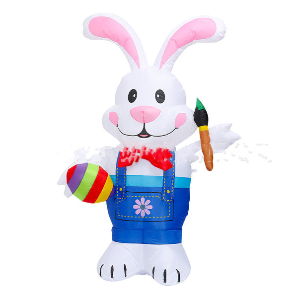 Conejo Blanco Inflable con Luces LED - Decoración Pascual para Exterior y Hogar