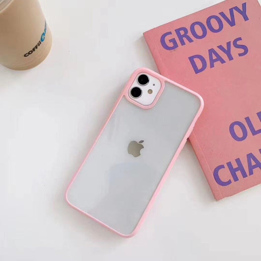 Funda iPhone Acrílica Bicolor con Diseño Cóncavo - Colores Candy