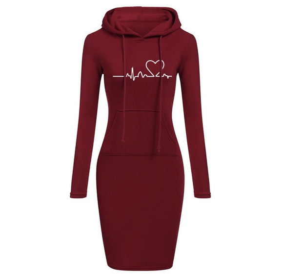 Sudadera Vestido Larga Mujer Otoño Invierno
