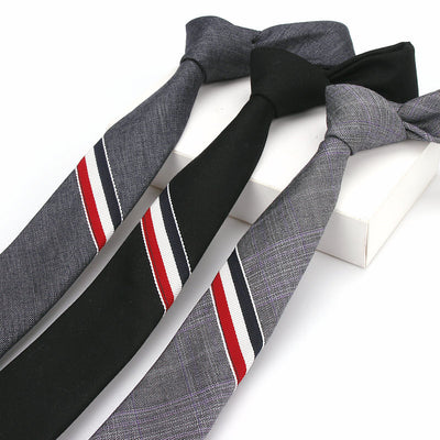 Corbata Casual de Algodón Tricolor Ultradelgada para Hombre y Mujer - Image 13