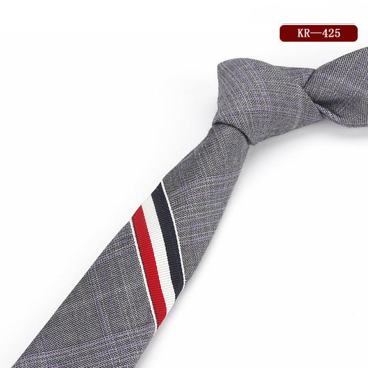 Corbata Casual de Algodón Tricolor Ultradelgada para Hombre y Mujer - Image 15