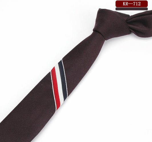 Corbata Casual de Algodón Tricolor Ultradelgada para Hombre y Mujer - Image 2