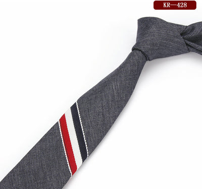Corbata Casual de Algodón Tricolor Ultradelgada para Hombre y Mujer - Image 6