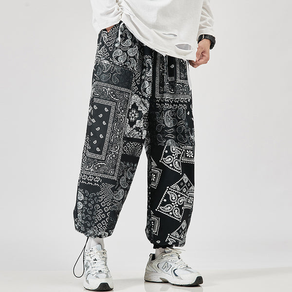 Pantalones Harem Anchos con Cordón - Diseño Flor de Marañón
