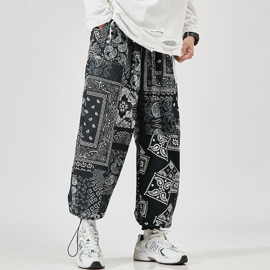 Pantalones Harem Anchos con Cordón - Diseño Flor de Marañón
