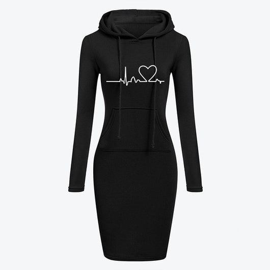 Sudadera Larga Mujer Otoño Invierno - Vestido Hoodie Manga Larga - Image 10