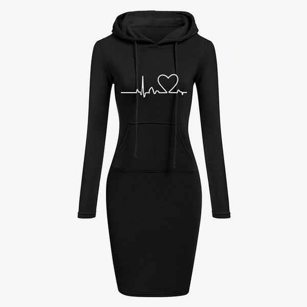 Sudadera Larga Mujer Otoño Invierno - Vestido Hoodie Manga Larga