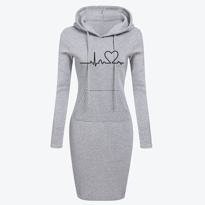 Sudadera Vestido Larga para Mujer - Abrigo Cómodo Otoño Invierno