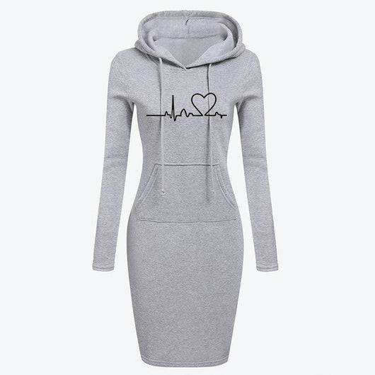 Sudadera Vestido Larga para Mujer - Abrigo Cómodo Otoño Invierno