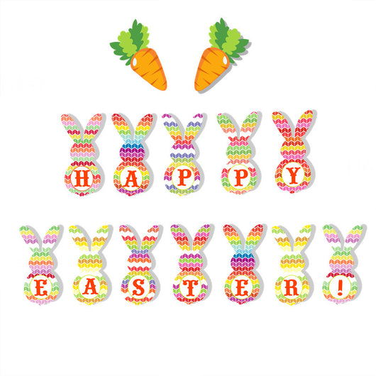 Guirnalda Decorativa de Pascua con Banderas Conejos y Huevos - Image 6