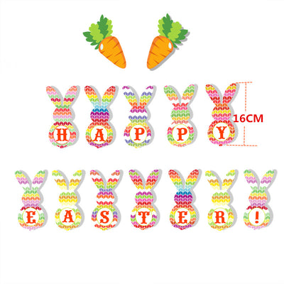 Guirnalda Decorativa de Pascua con Banderas Conejos y Huevos - Image 9